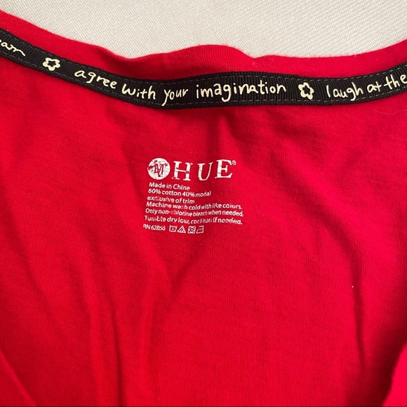 Hue red long sleeve v-neck t-shirt M - Picture 4 of 7